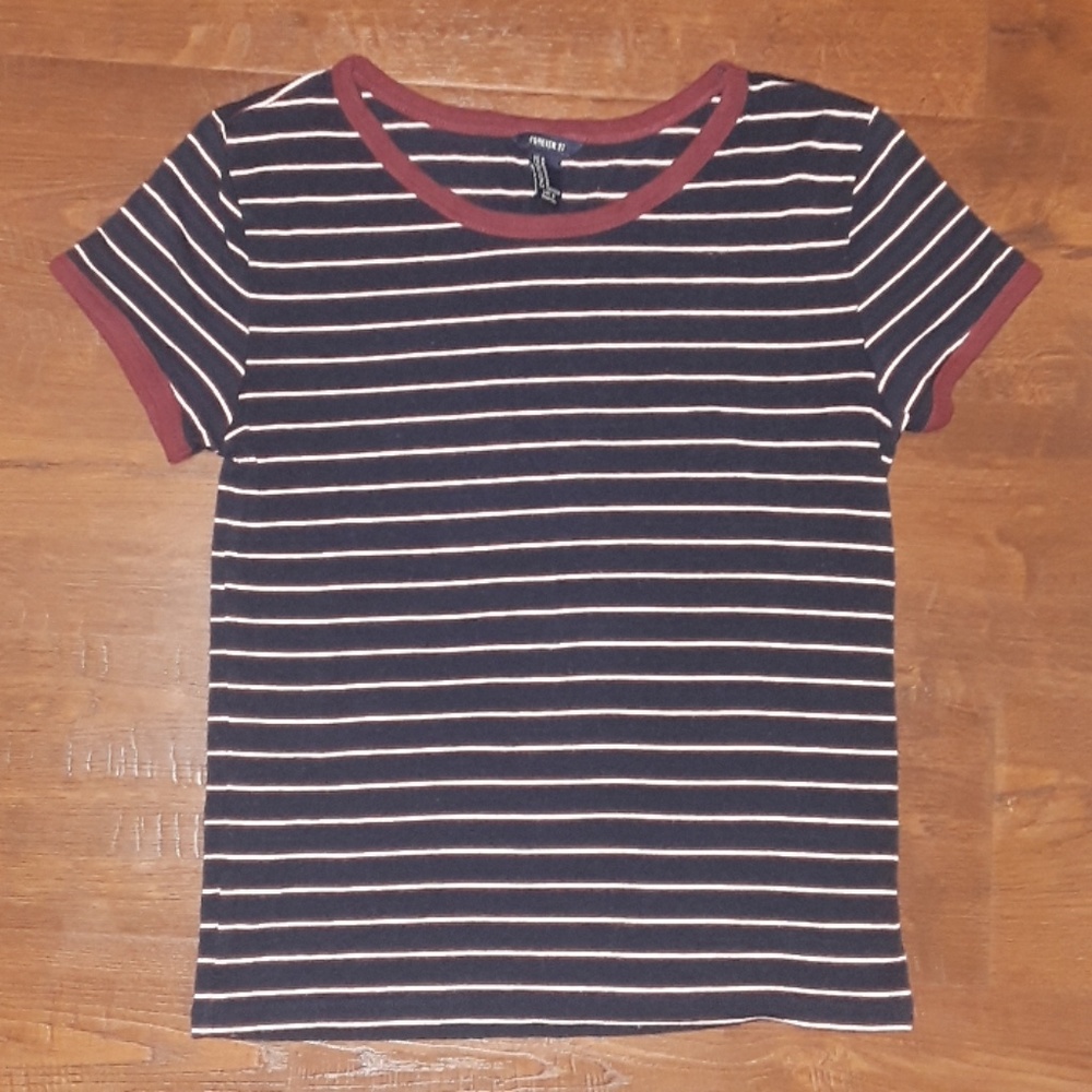 Navy striped top